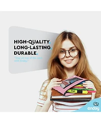 Enday Pink Pencil Pouch for 3 Ring Binder, Zippered Binder Pouches, Case Large Bags f