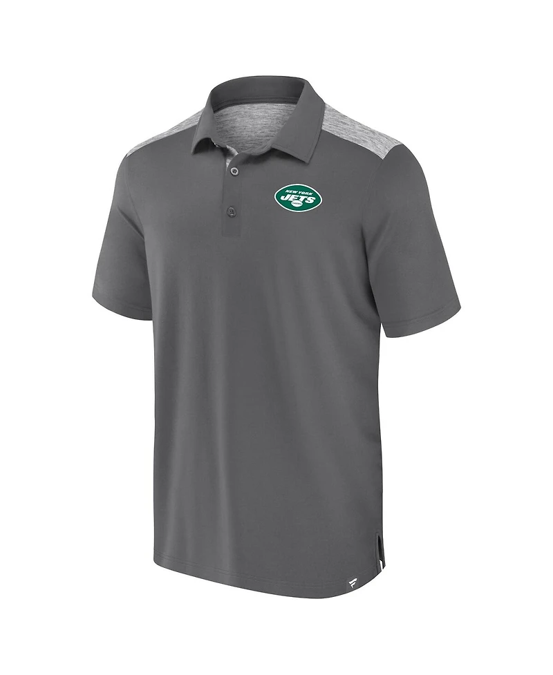 Fanatics Men's Gray New York Jets Long Shot Polo Shirt