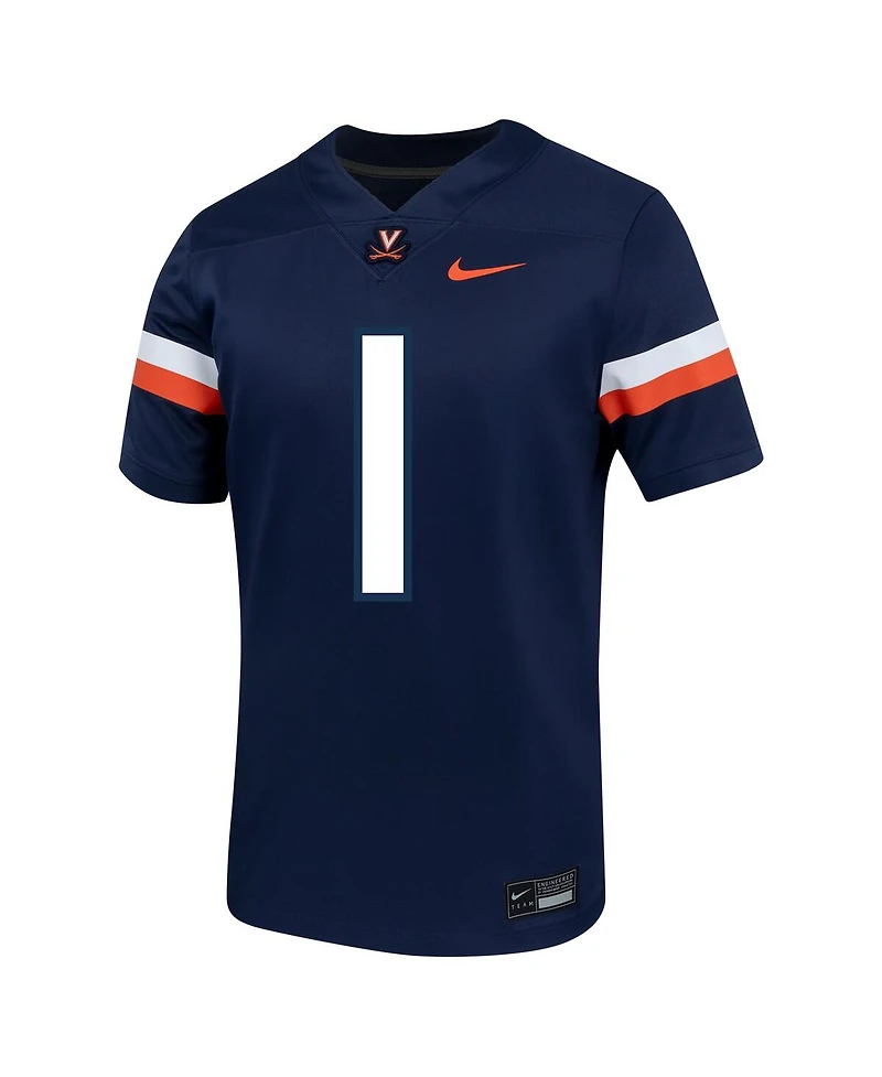 Nike Men's 1 Navy Virginia Cavaliers Untouchable Football Jersey