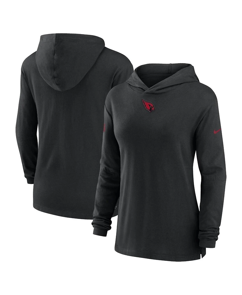 Nike Women's Black Arizona Cardinals Sideline Performance Long Sleeve Hoodie T-Shirt