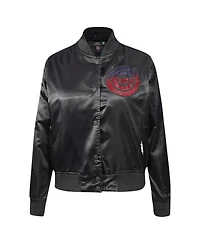 Pro Standard Women's Black Chicago Cubs Rhinestone Satin Full-Snap Jacket