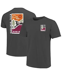Image One Men's Graphite Virginia Tech Hokies Comfort Colors Minimal Vista Distressed Graphics T-Shirt