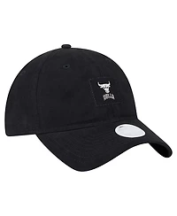 New Era Women's Black Chicago Bulls Sport Night Suede Patch 9TWENTY Adjustable Hat