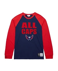 Mitchell & Ness Men's Navy/Red Washington Capitals Legendary Slub Raglan Long Sleeve T-Shirt