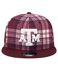 New Era Men's Maroon Texas A&M Aggies Plaid 9FIFTY Snapback Hat