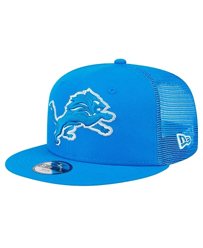 New Era Big Boys and Girls Blue Detroit Lions Main Trucker Snapback Hat