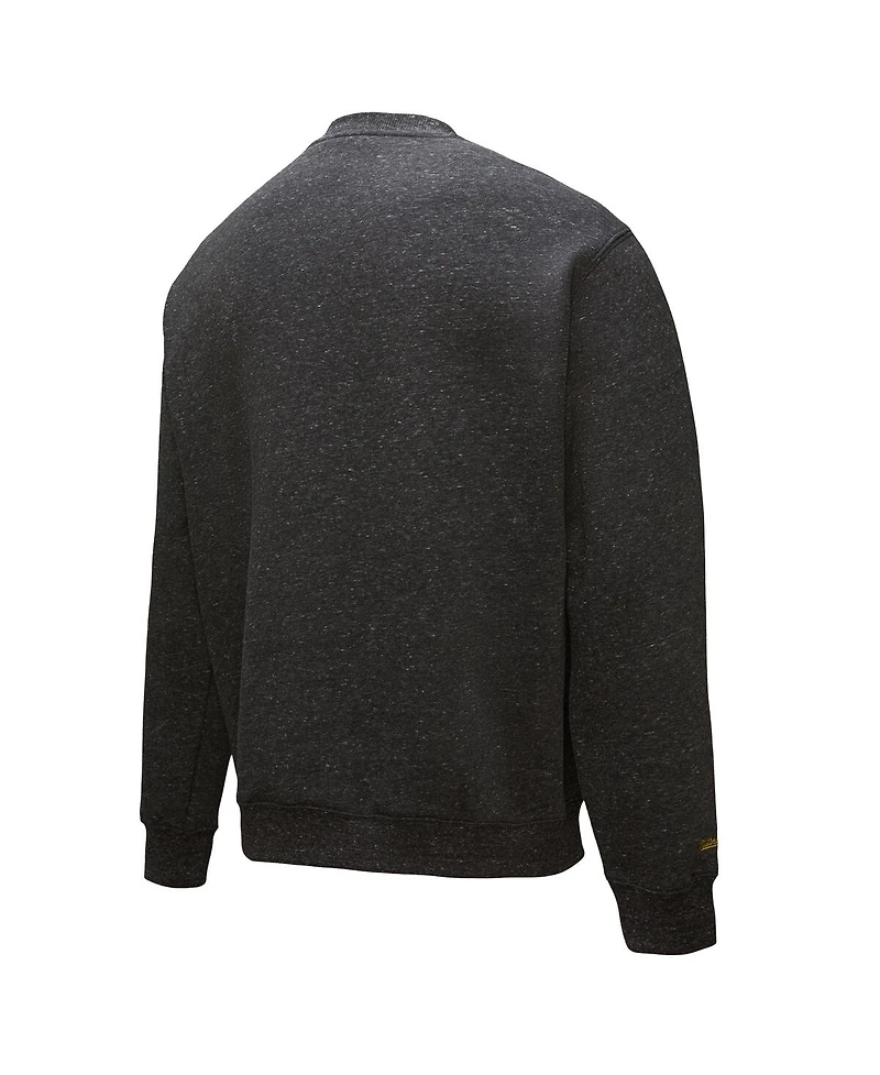 Mitchell & Ness Men's Black Los Angeles Lakers Out Collection Snow Washed Vintage Logo Pullover Sweatshirt