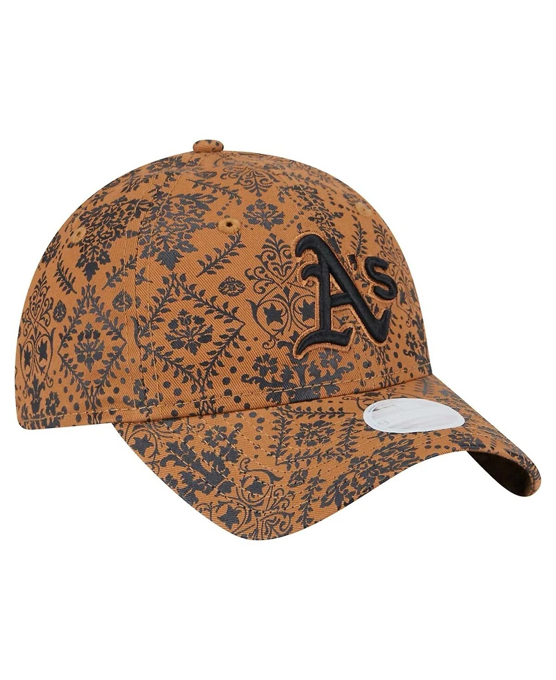 New Era Women's Brown Athletics Vintage Deco 9TWENTY Adjustable Hat