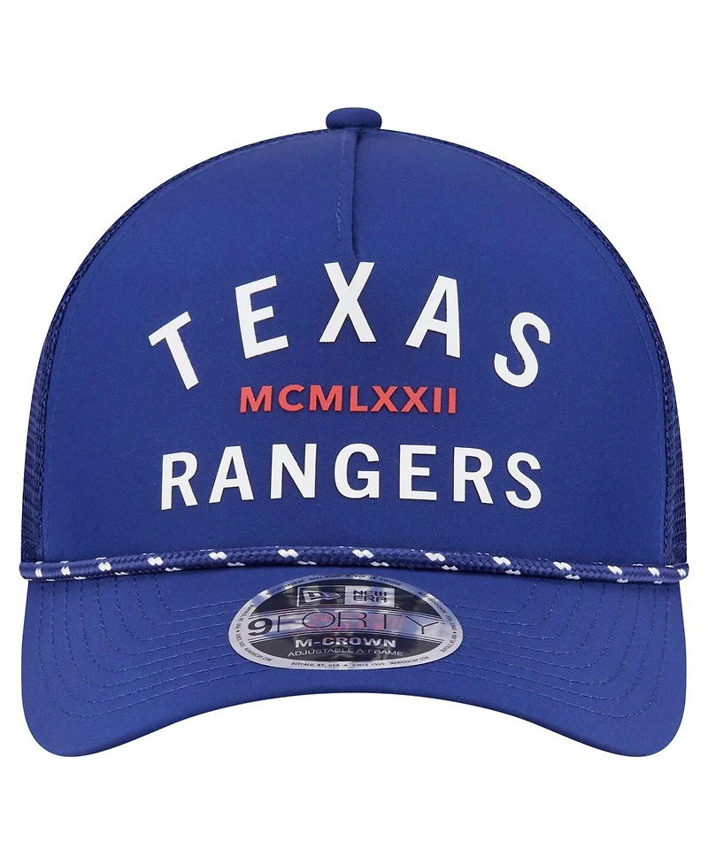 New Era Men's Royal Texas Rangers Minimalist 9FORTY A-Frame Adjustable Hat