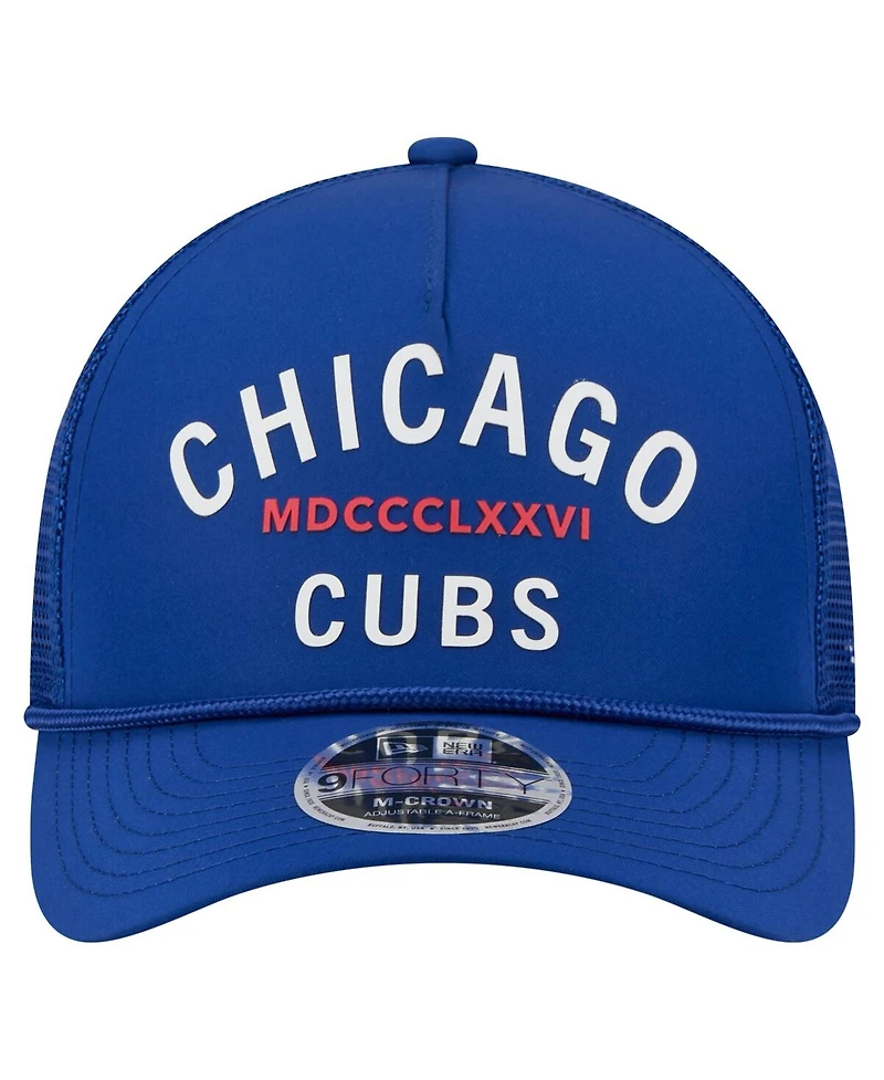 New Era Men's Royal Chicago Cubs Minimalist 9FORTY A-Frame Adjustable Hat