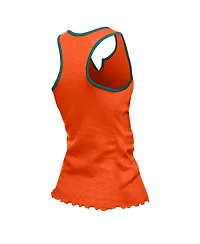 New Era Women's Orange Miami Dolphins Lettuce Hem Notch Neck Tri-Blend Tank Top