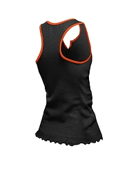 New Era Women's Black Cincinnati Bengals Lettuce Hem Notch Neck Tri-Blend Tank Top