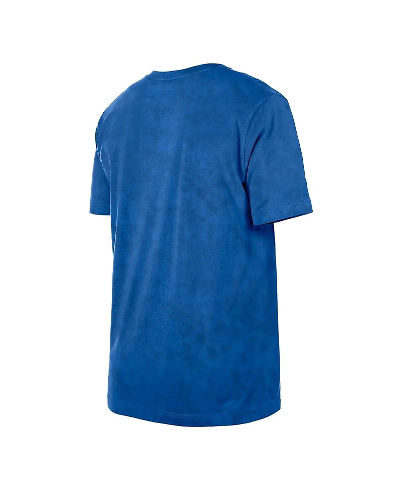 New Era Men's Blue York Knicks Throwback Vintage Boxy Mineral Wash T-Shirt