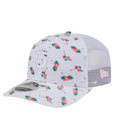 New Era Men's White San Francisco Giants Flamingo Mesh Back 9SEVENTY Stretch-Snap Hat
