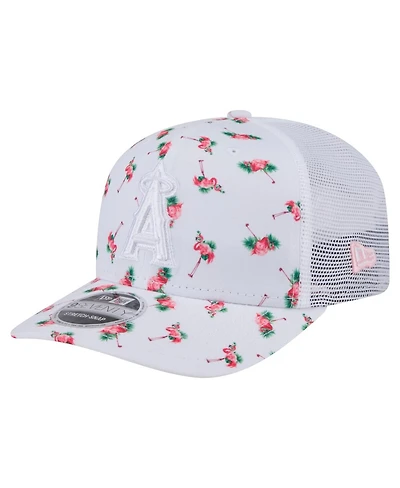 New Era Men's White Los Angeles Angels Flamingo Mesh Back 9SEVENTY Stretch-Snap Hat
