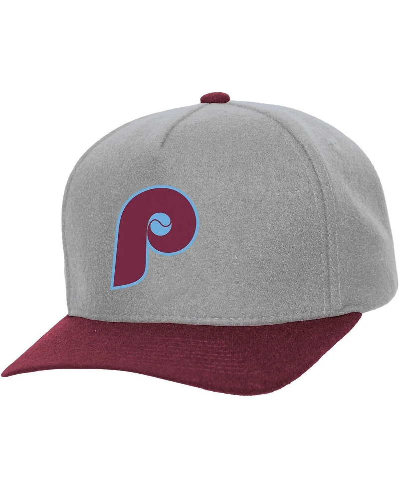 Mitchell & Ness Men's and Women's Gray Philadelphia Phillies Basic Coop Pro Adjustable Hat