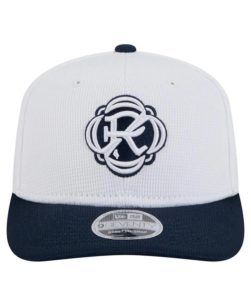 New Era Men's White/Navy New England Revolution 2025 Jersey Hook 9SEVENTY Stretch-Snap Hat