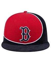 New Era Men's Navy/Red Boston Red Sox Retro Split Corduroy Snapback Hat