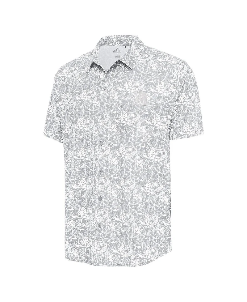Antigua Men's Gray Arizona Diamondbacks Resort Button-Up Shirt