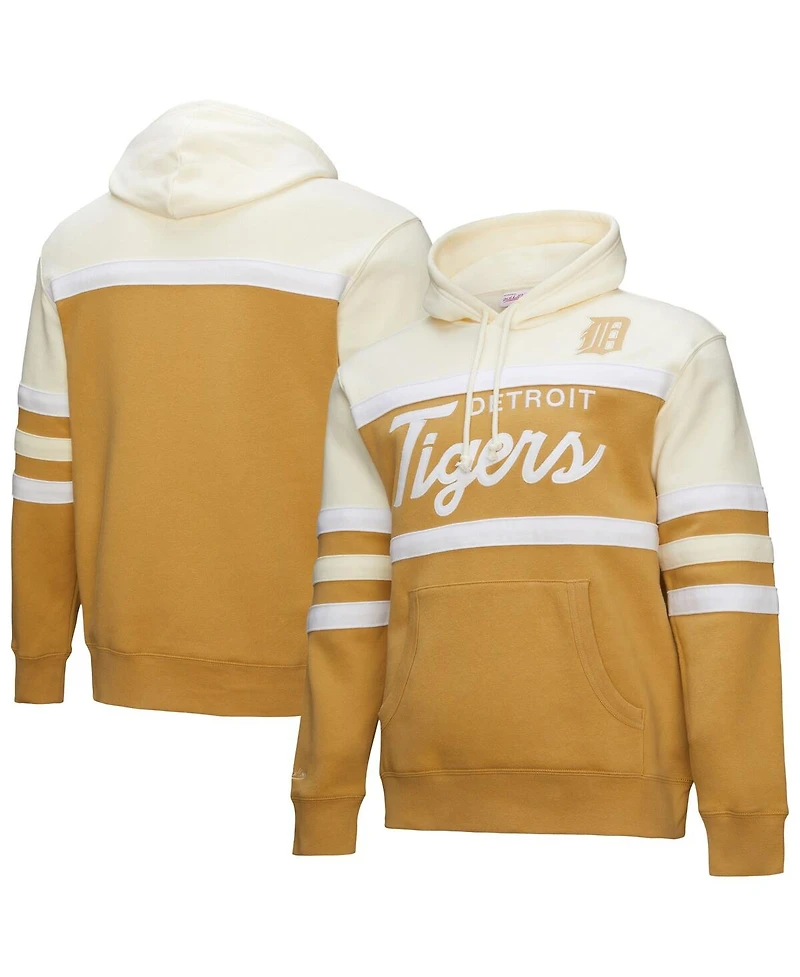 Mitchell & Ness Men's Tan/Cream Detroit Tigers Head Coach Pullover Hoodie