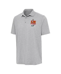 Antigua Men's Heather Gray Philadelphia Eagles Super Bowl Lix Champions Par 3 Polo Shirt