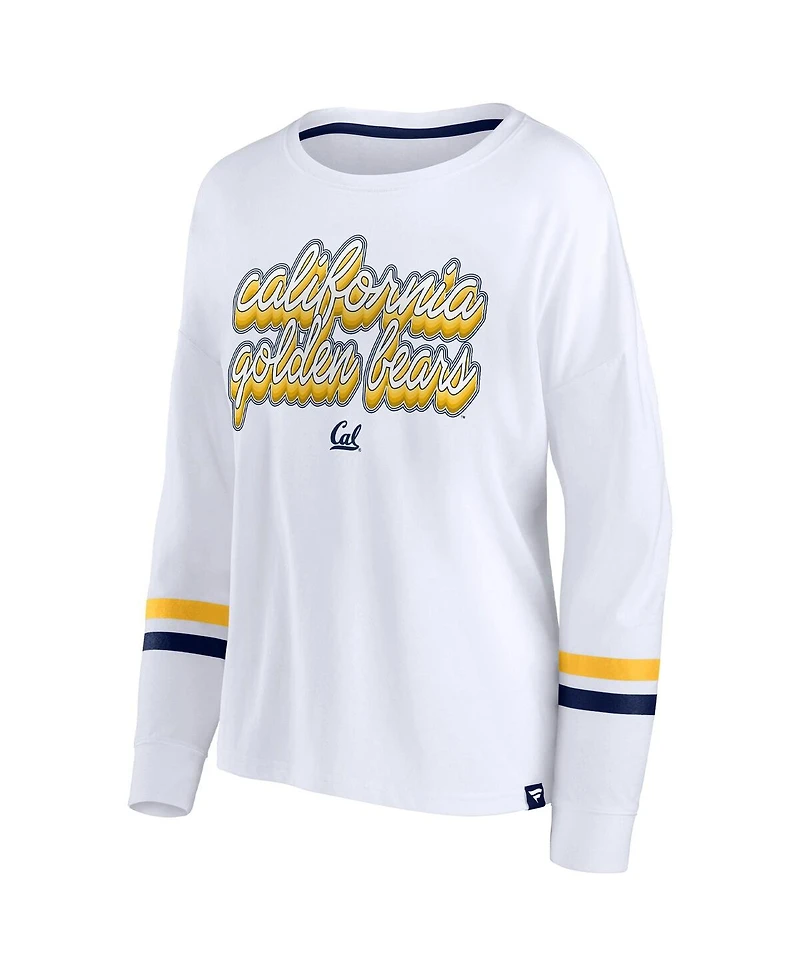 Fanatics Women's White Cal Bears Retro Power Striped Long Sleeve T-Shirt