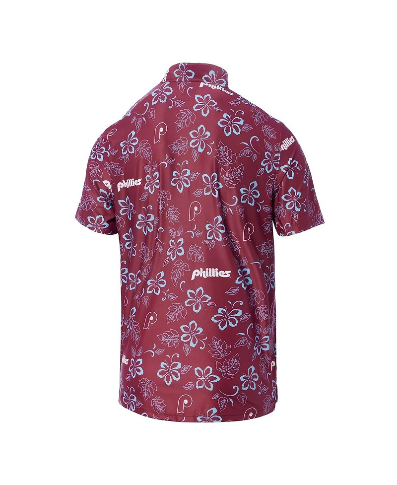 Reyn Spooner Men's Maroon Philadelphia Phillies Cooperstown Collection Performance Polo Shirt