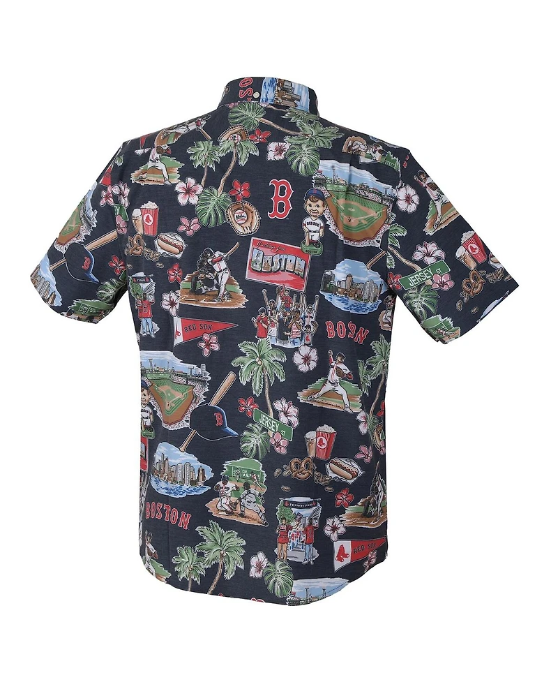 Reyn Spooner Men's Navy Boston Red Sox Scenic Tri-Blend Button-Down Shirt