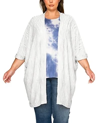 Coin 1804 Plus Spiral Wave Texture Dolman Cardigan Sweater