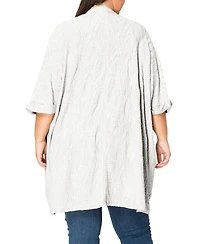 Coin 1804 Plus Spiral Wave Texture Dolman Cardigan Sweater