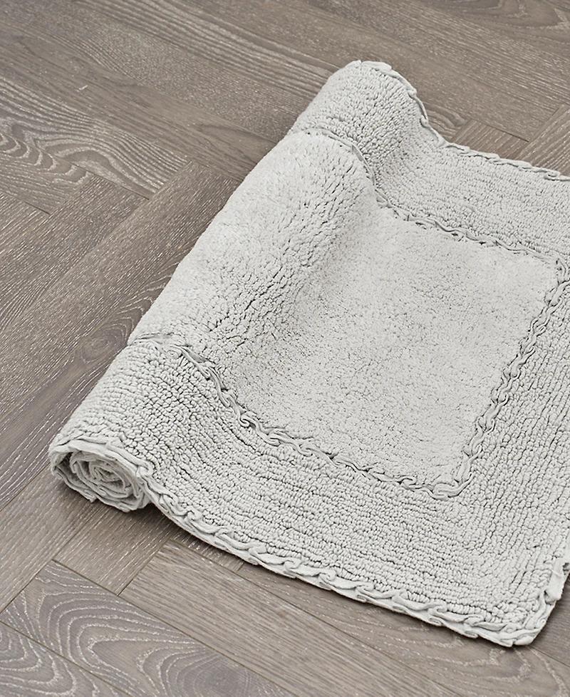 Laura Ashley Cotton Ruffled Bath Rug, 27" x 45"