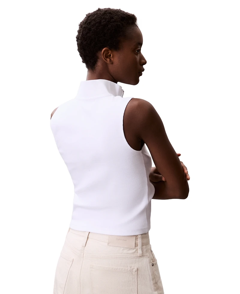 Calvin Klein Jeans Women's Sleeveless Quarter Zip Top