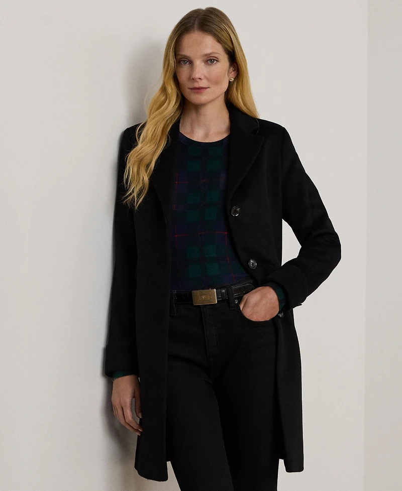 Lauren Ralph Petite Notched-Collar Walker Coat