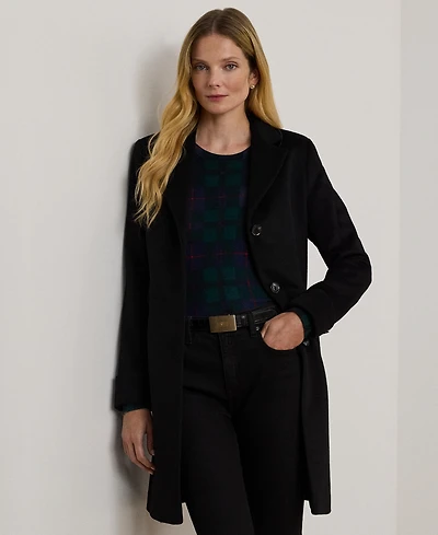 Lauren Ralph Petite Notched-Collar Walker Coat