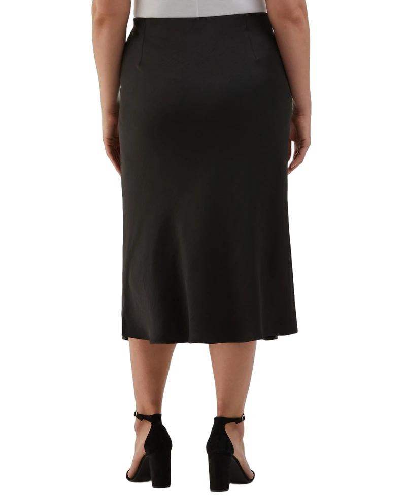 Ella Rafaella Plus Size Shine Midi Bias Skirt