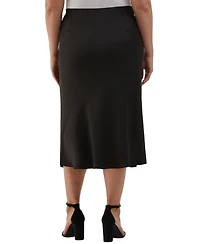 Ella Rafaella Plus Size Shine Midi Bias Skirt