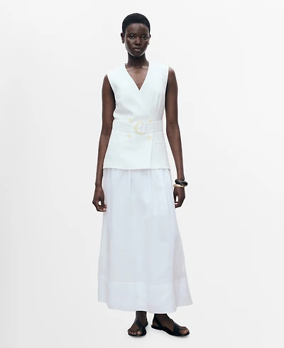 Mango Women's Belt Combined Woven Dress