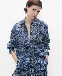 Mango Women's Printed Cotton Shirt