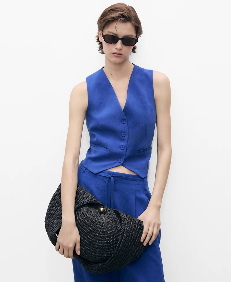 Mango Women's Straight Lyocell Suit Vest