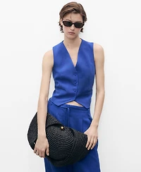Mango Women's Straight Lyocell Suit Vest