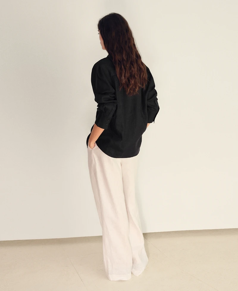 Mango Women's Linen Oversized Shirt