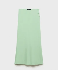 Mango Women's Linen-Blend Straight Skirt