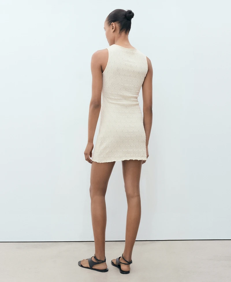 Mango Women's Fitted Textured Knit Dress