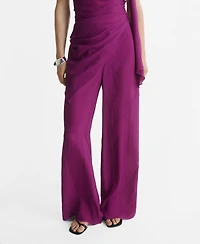 Mango Women's Flowy Straight-Fit Pants