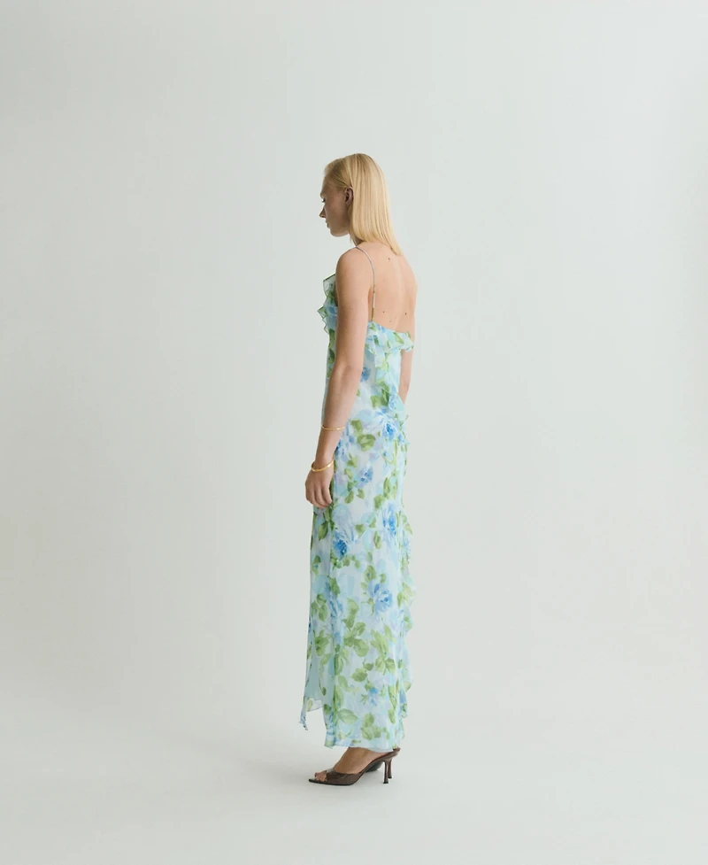 Mango Women's Ruffled Floral Print Dress