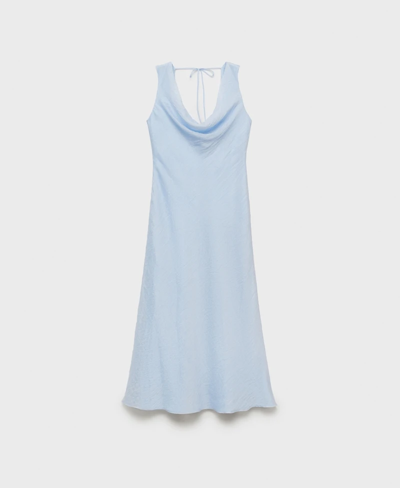 Mango Women's Draped Neck Midi Dress