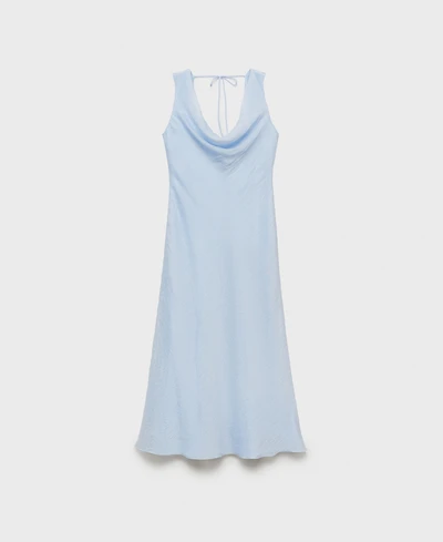 Mango Women's Draped Neck Midi Dress