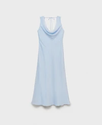 Mango Women's Draped Neck Midi Dress