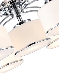 Cwi Lighting 10" Metal Frosted 5 Light Drum Shade Flush Mount
