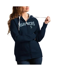 Antigua Women's Navy Seattle Mariners Team Logo Victory Full-Zip Hoodie